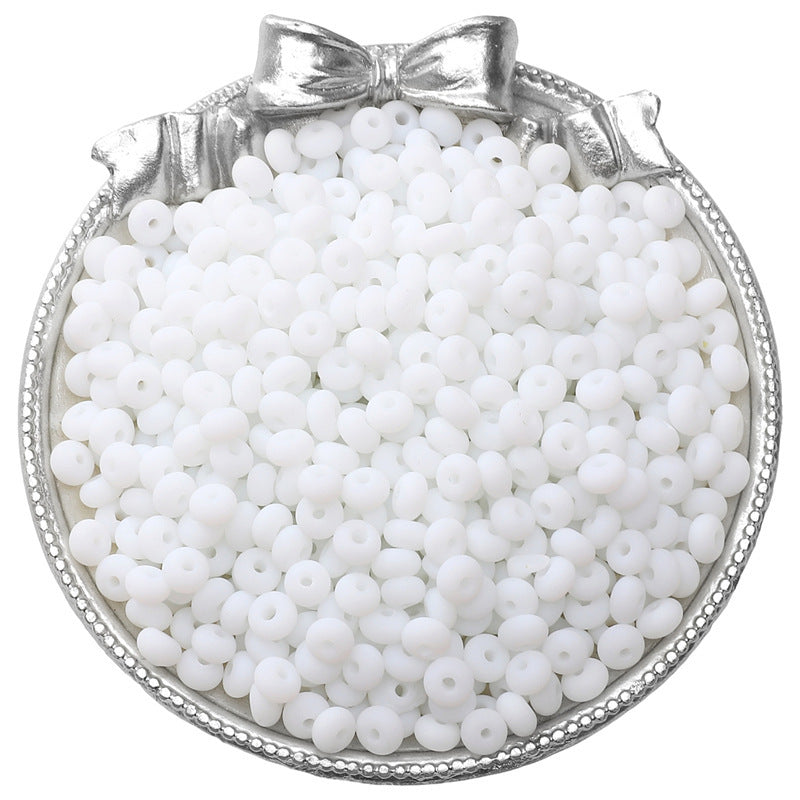 Frosted Abacus Glass Beads 3x6mm Pastel Matte Finish 70pcs 6