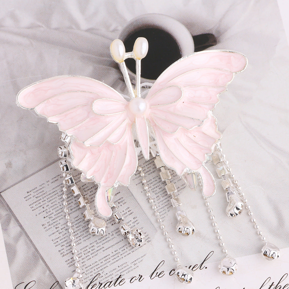 Butterfly Metal Beads 64mm Chunky Tassel Enamel Alloy 3pcs 15