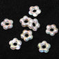 Plating Hollow Glitter Five Petal Flower Acrylic Beads 19mm 50pcs 11