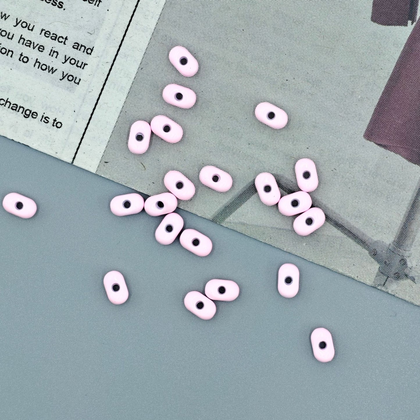 Alloy Peanut Spacer Beads 6mm Baking Painted 40pcs 13