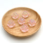 UV Plating Lotus Acrylic Beads 21mm Transparent Glossy 5pcs 5
