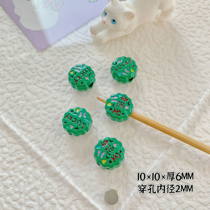 Cupcake and TV Metal Beads Painted Colorful Alloy 20pcs 17