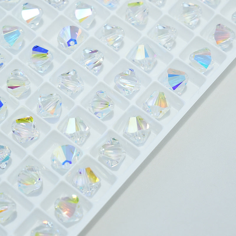 Electroplated Seed Glass Beads 4mm Faceted Multi Colored 40pcs 6