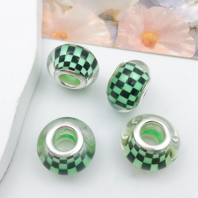 Mixed Design Resin Spacer Beads Green Tone Bulk 40pcs 8
