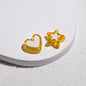 Double Sided Star & Heart Acrylic Beads 11mm Enamel Glossy 50pcs 13