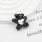 Painted Butterfly and Bear Acrylic Beads Imitation Zirconia Embedded 6pcs 15