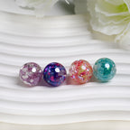 Radiant Glitter Filled Resin Beads 16mm Round Multicolor 10pcs 4