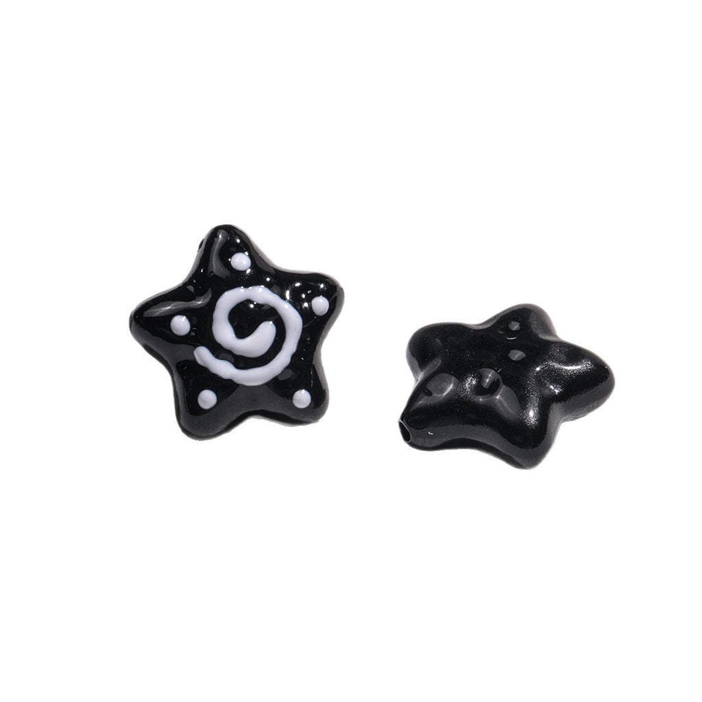 Spiral Pattern Starfish Acrylic Beads 20mm Glossy Mixed Colors 20pcs 3