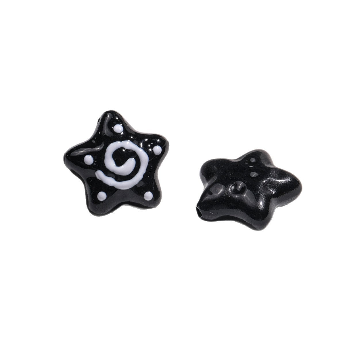 Spiral Pattern Starfish Acrylic Beads 20mm Glossy Mixed Colors 20pcs 3