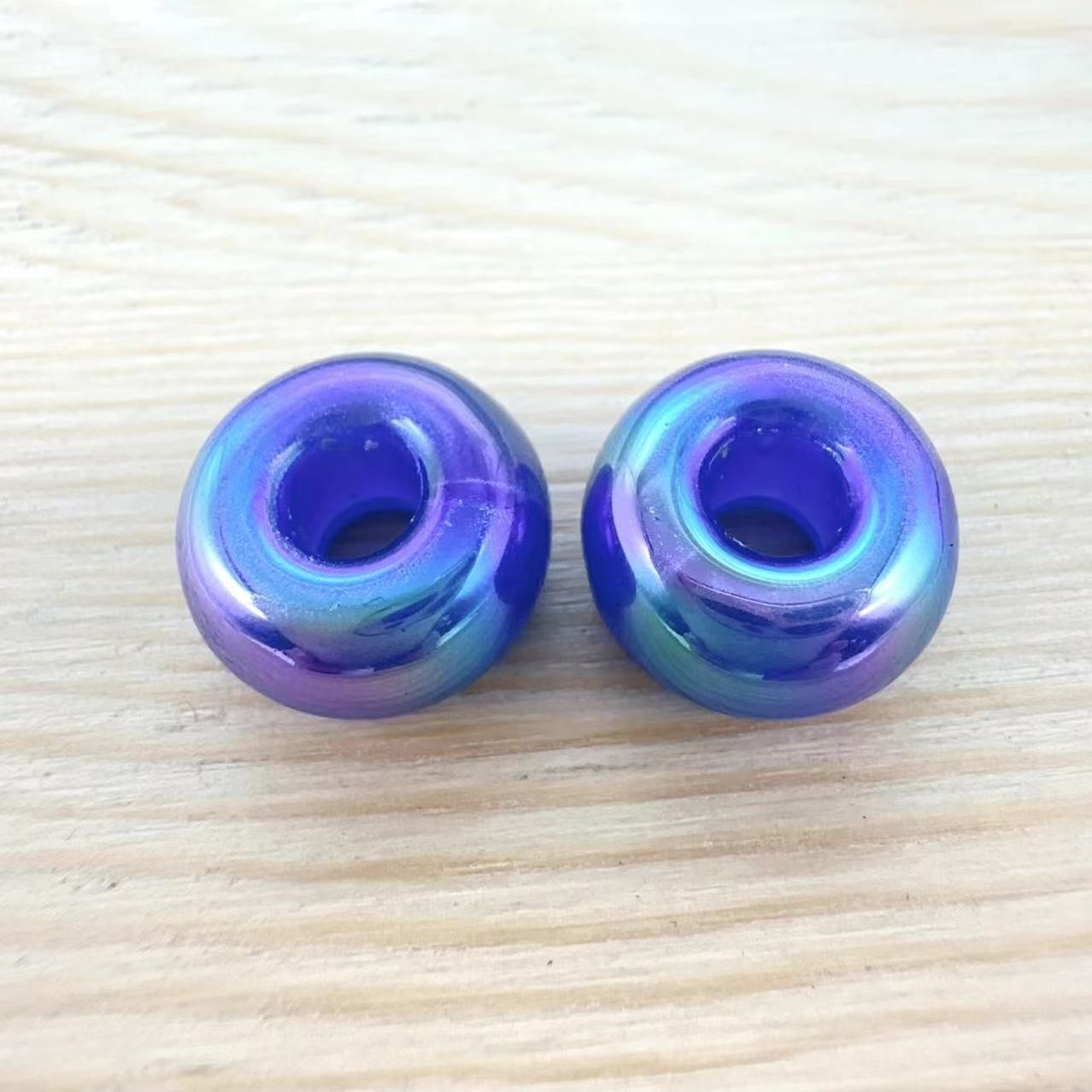 Acrylic Large Hole Spacer Beads 14mm AB Colorful 31pcs 12