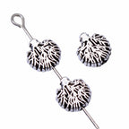 3D Life Tree Metal Beads 8mm Vintage Antique Silver Tone 60pcs 3