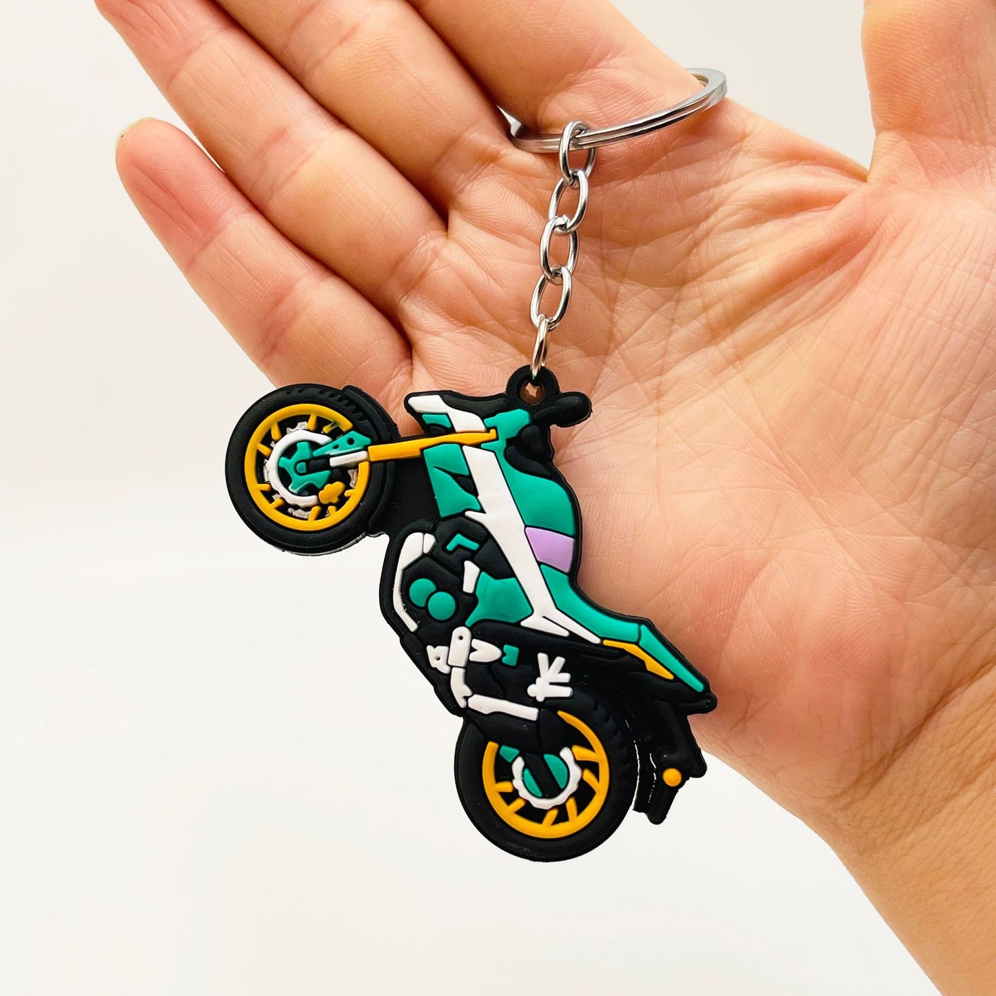 PVC Motorcycle Keychain Trendy Vibrant Colors Urban Style 7