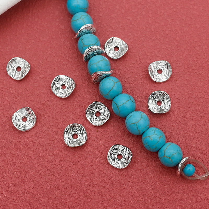 Alloy Irregular Brushed Spacer Beads 8mm Tibetan Silver Style 100pcs