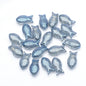 Electroplated Transparent Fish Glass Beads 8x15mm 30pcs 11