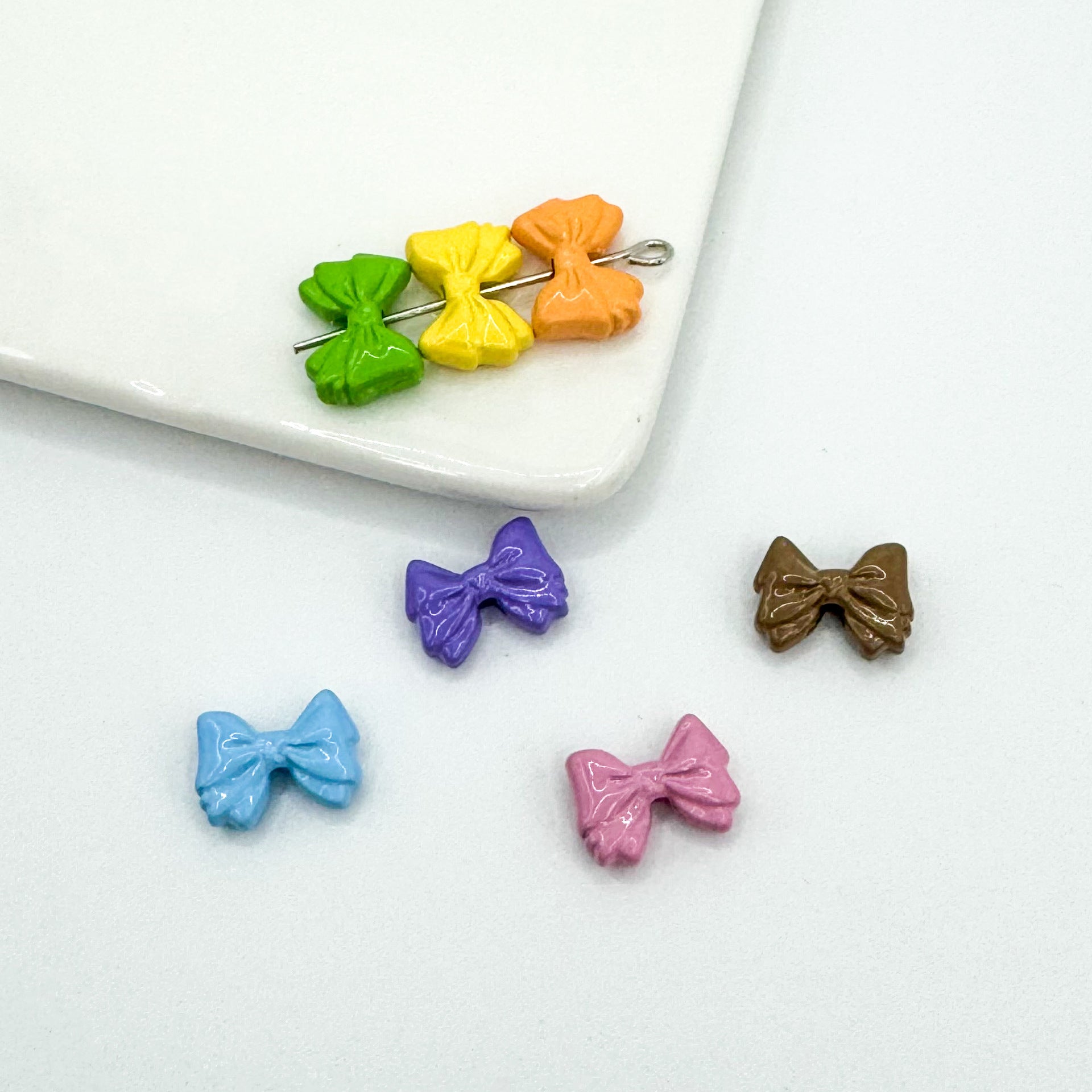 Bow Metal Beads 12mm Glossy Baking Painted Alloy 20pcs 3