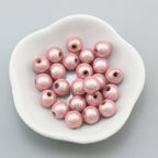 Glossy Metallic Round Acrylic Beads 10mm Colorful Assorted 50pcs 6