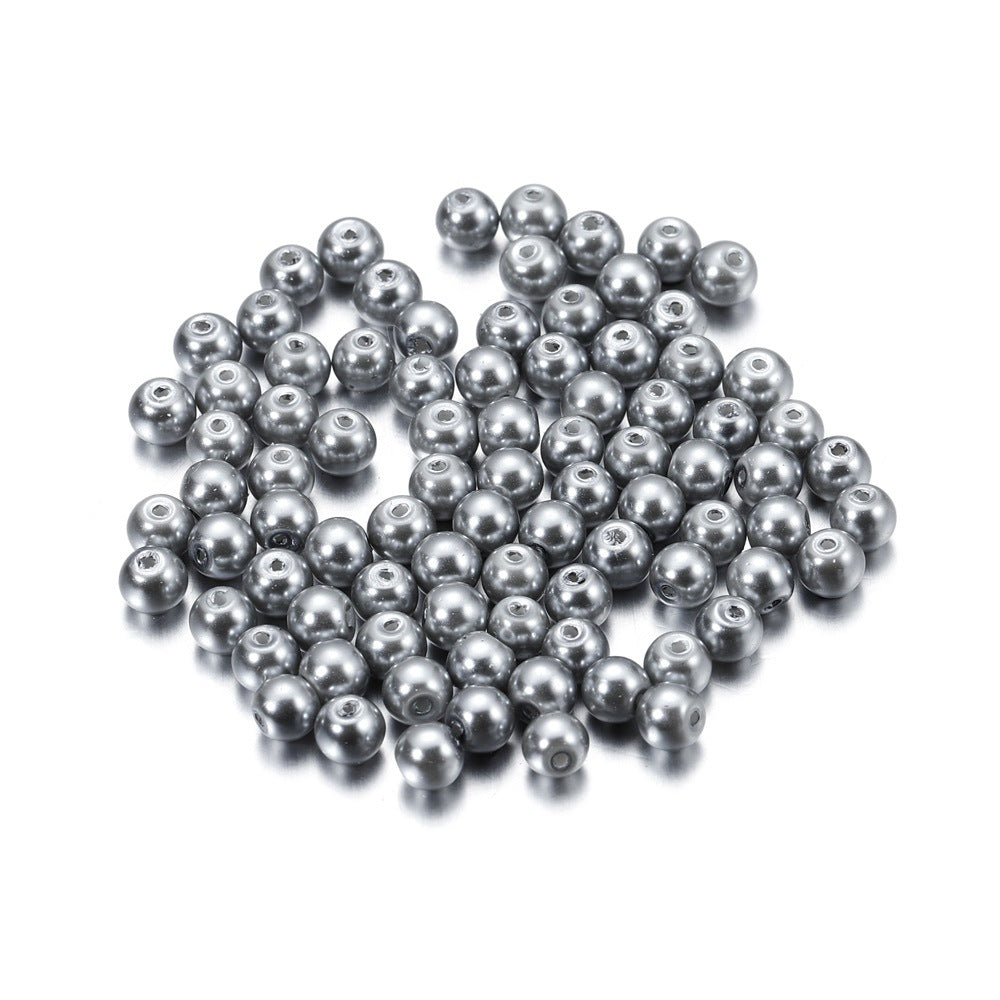 Pearl Glass Beads 8mm Imitation Smooth Glossy Mixed Colors 100pcs 21
