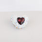 Rhinestone Heart Clay Beads 24mm White Sparkling Center 6pcs 12