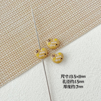 Double Sided Heart and Perfume Bottle Metal Beads 13/16mm Painted Alloy 10pcs 11