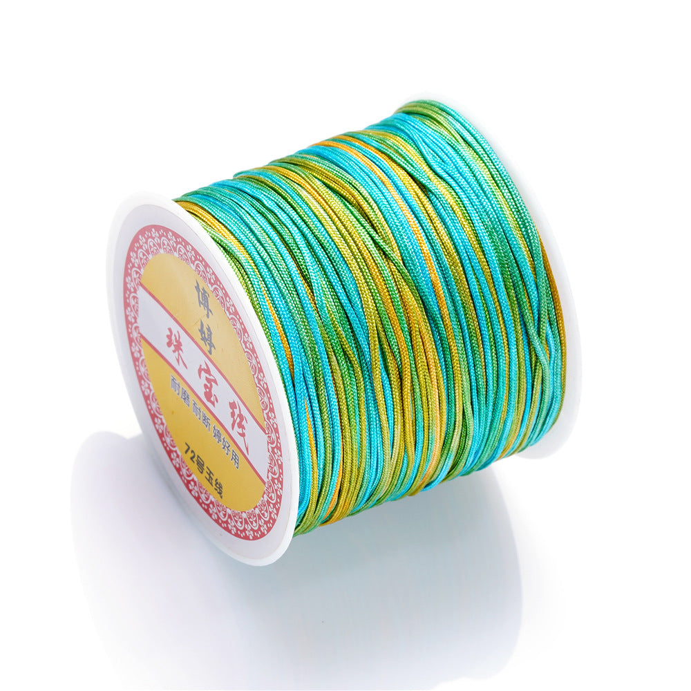 Nylon Rainbow Variegated Beading Thread 0.8mm Diameter 60m Spool 15