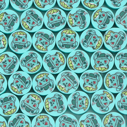 Flat Clay Beads 9mm Pokemon Series Colorful Character Faces 100pcs 19