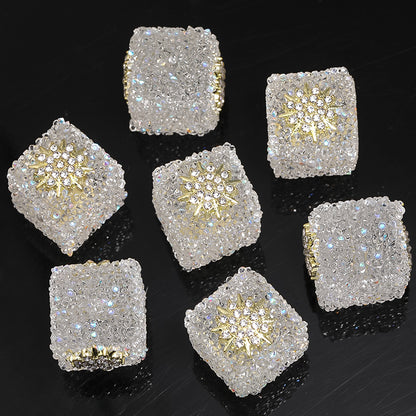 Butterfly Pentagram Cube Rhinestone Beads 22mm Vibrant Metal Embellished 5pcs 32