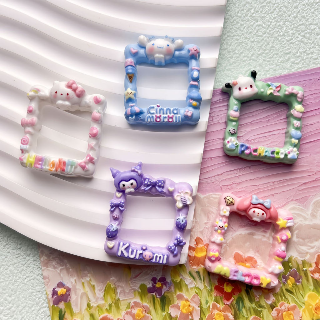 Bright Cute Sanrio Photo Frame Plastic Resin Bead Frames 10pcs 4