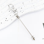 Beadable Keychain Metal Conical Bullet Shape Rose Gold Silver Gun Gray Black 3