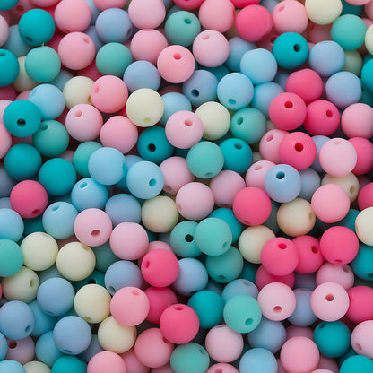 Rubberized Round Acrylic Beads 15mm Mixed Colors 20pcs 9