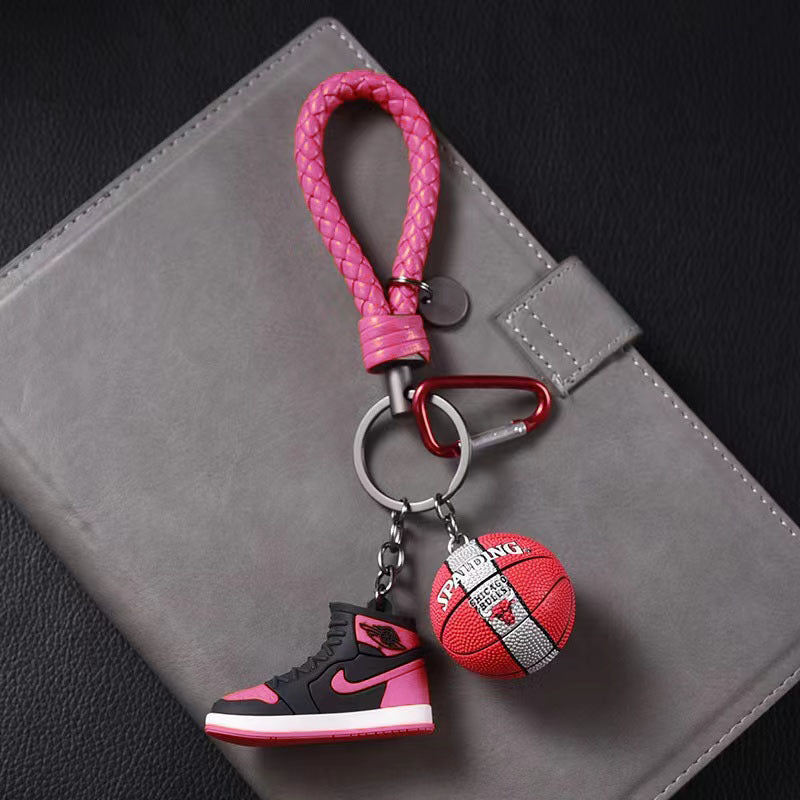 Silicone Basketball Sneaker Keychain with Mini Basketball Charm 11