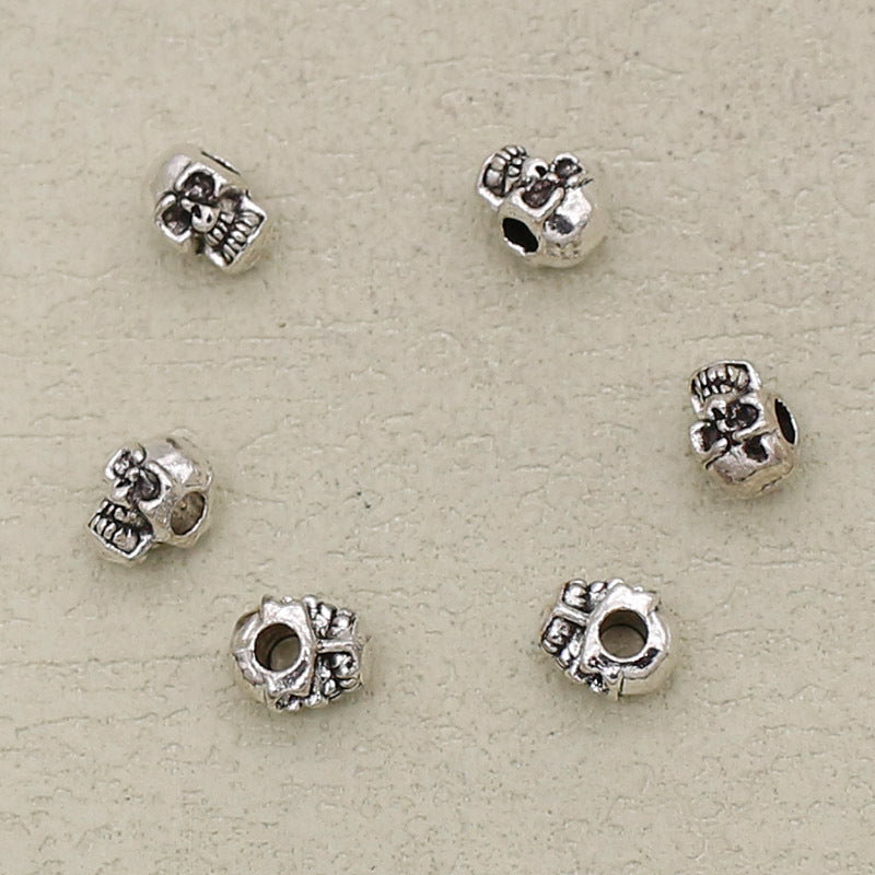 Alloy Skull Spacer Beads 8mm Tibetan Silver Tone 100pcs 3