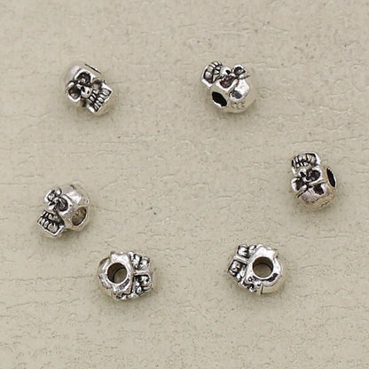 Alloy Skull Spacer Beads 8mm Tibetan Silver Tone 100pcs 3