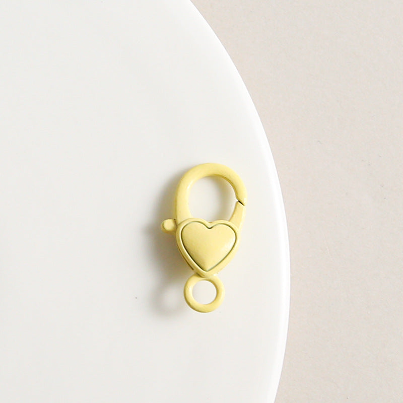 Zinc Alloy Heart Buckle Keychain Clasps 26mm Colorful 20pcs 12