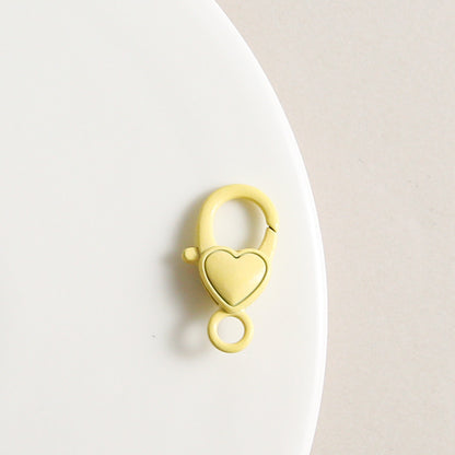 Zinc Alloy Heart Buckle Keychain Clasps 26mm Colorful 20pcs 12