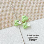 Heart Metal Beads 15-18mm Baking Painted Cherry Blossom Kitten Design 10pcs 9