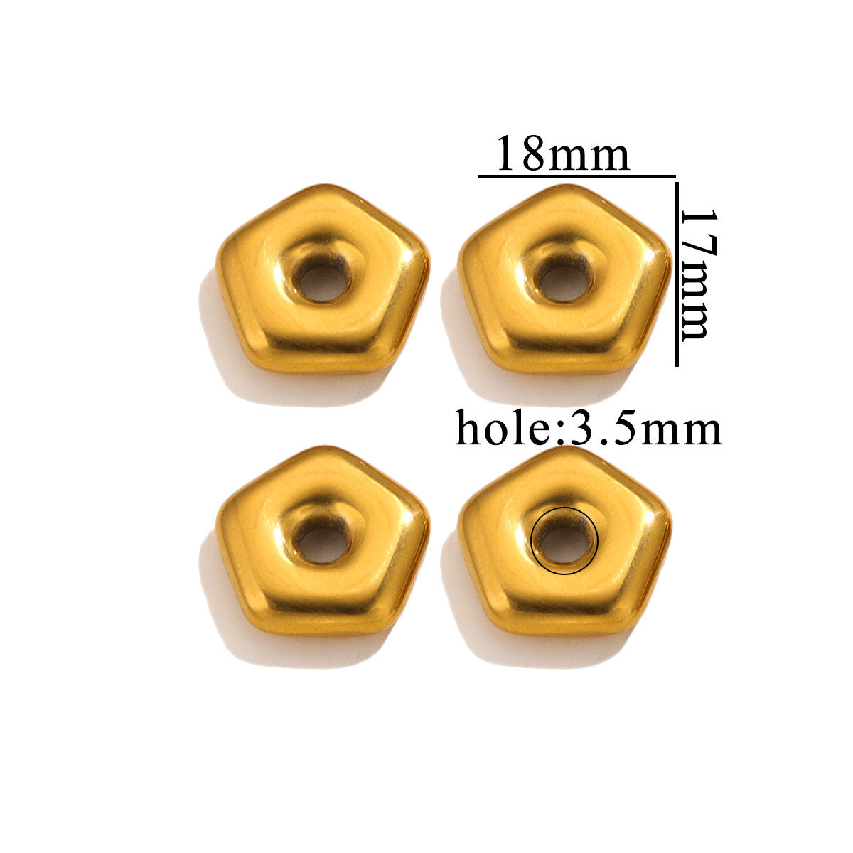 Stainless Steel Geometric Spacer Beads 5pcs 21