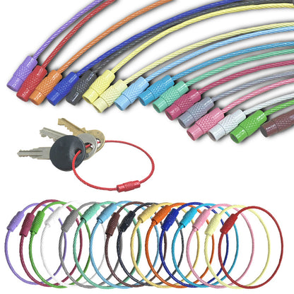 Spray Painted Steel Cable Keyrings Colorful Flexible Durable 20pcs