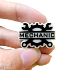 Silicone Focal Beads Technician Maintenance Black On White Mechanic Graphic 20pcs 5