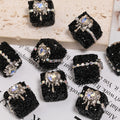 Crocore Square Rhinestone Beads 21mm Acrylic Textured Facet 5pcs 6