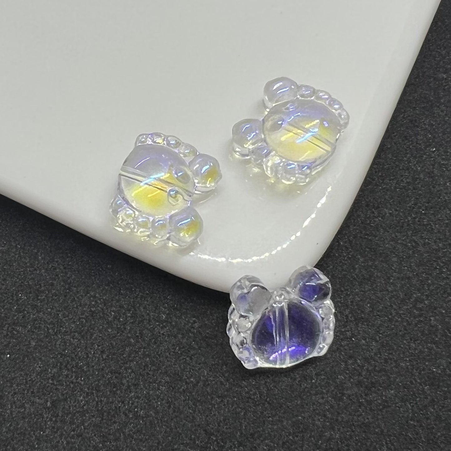 Small Crab Glass Beads 14mm Transparent Assorted Colors 100pcs 6