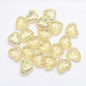 Electroplated Heart Glass Beads 13x15mm Peach Metallic 20pcs 20