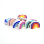 Silicone Focal Beads Rainbow Colorful Layered Text 20pcs 2
