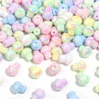Candy Color Mushroom Acrylic Beads 13mm Glossy Iridescent 10pcs 5