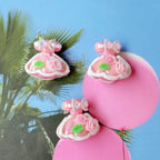 Hand Painted Dress Acrylic Beads 28x24x10mm Pastel Glossy 5pcs 3