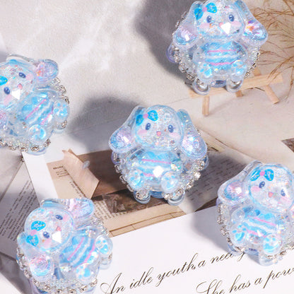 Polymer Clay Rhinestone Beads 29mm Glitter Sanri Character 5pcs 4