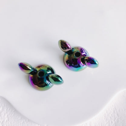 UV Plating Mickey Acrylic Bead Caps 18mm Glossy Mixed Colors 20pcs 14