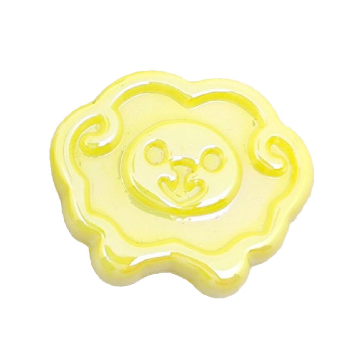 UV Plating Tiny Sheep Acrylic Flat Beads 24mm Glossy Face 50pcs 5
