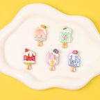 Playful Fruit Popsicle Resin Beads Glossy Pastel Colors 10pcs 3