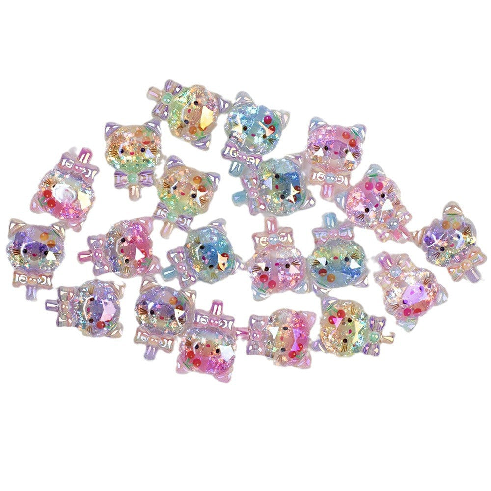 Plating Shimmer Hello Kitty Resin Beads 25mm Magic Wand 20pcs 5