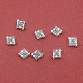 Flat Square Metal Beads 10mm Tibetan Four-Leaf Pattern 100pcs 4